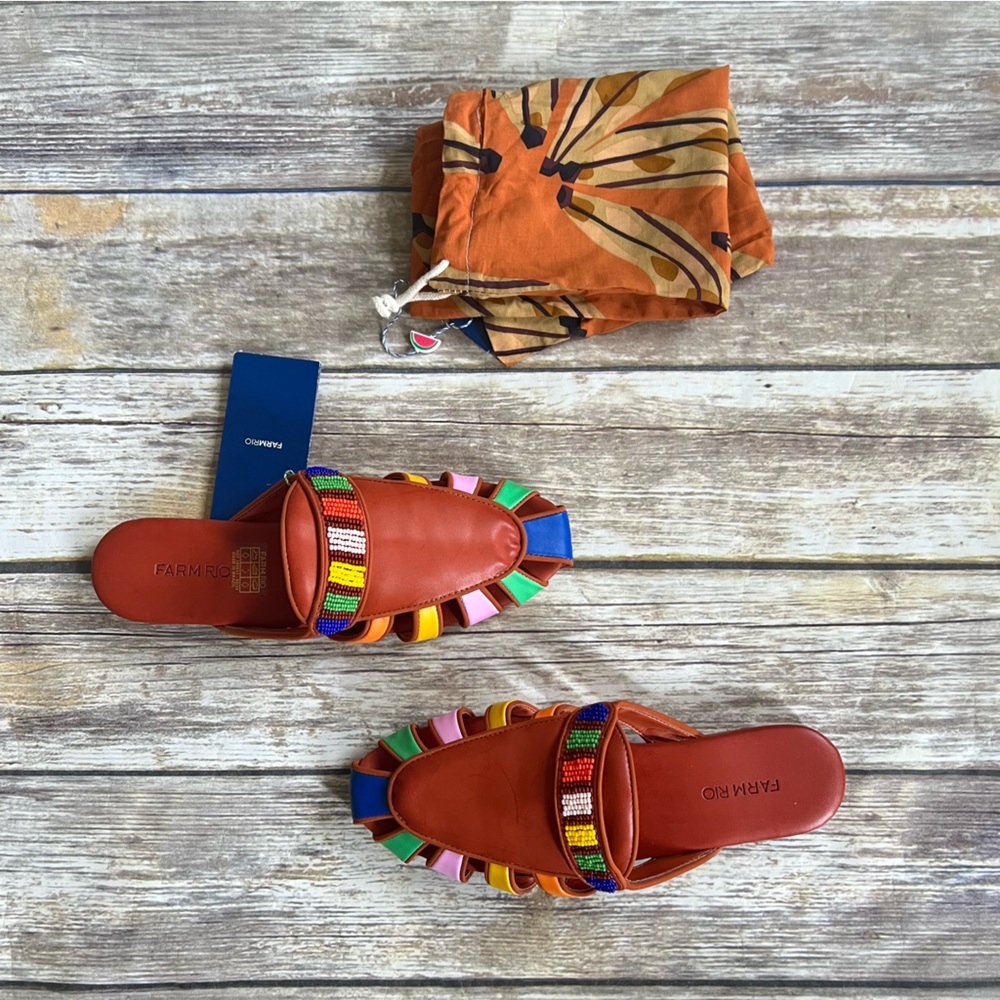 FARM Rio Rust Rainbow Beaded Mule - Picture 4 of 6